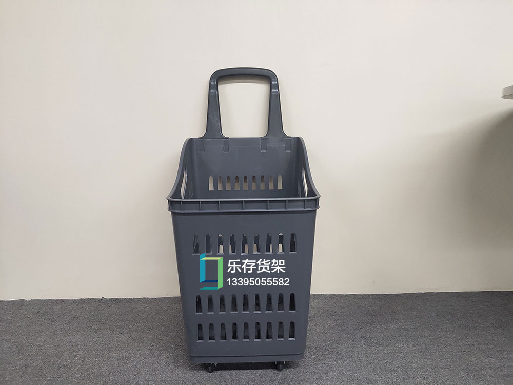 超市購物小拉籃 ，超市手拉籃，超市購物籃，拉籃帶輪購物車加厚手提籃，塑料籃兩用購物筐廠家